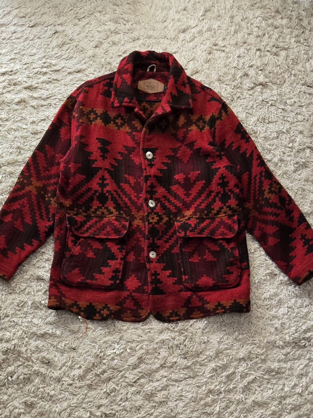 VTG 90s Woolrich Aztec Long Coat 42-44